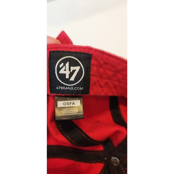 Men's '47 Red Georgia Bulldogs 3-Time Football National Champions Adjustable Hat - Picture 7 of 8